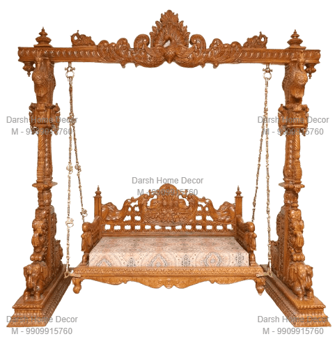 Teak Wood Indoor Indian Swing for Home Contemporary Style